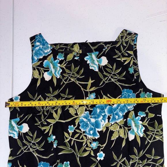 AB Studio Black Dress with Blue Floral Design - Picture 3 of 8